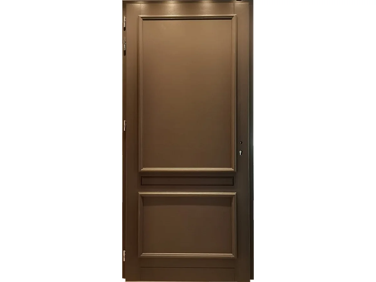 Porte d'entree Bois pleine, Cassy Gris RAL 7039, H,215xl,90  p, droit Cotes Tableau