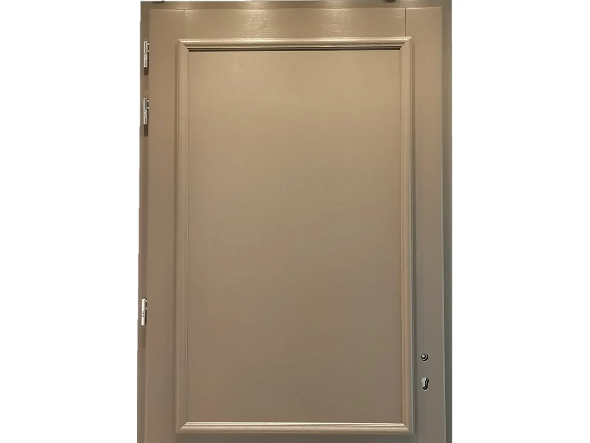 Porte d'entree Bois pleine, Cassy Gris RAL 7039, H,215xl,90  p, droit Cotes Tableau