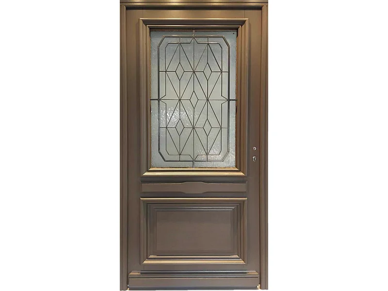 Porte d'entree Bois  vitree, Camille Gris RAL 7039, H,215xl,90  p,gauche Cotes Tableau