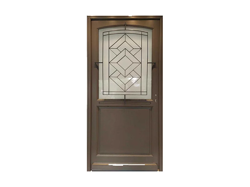 Porte d'entree Bois  vitree, Elodie Gris RAL 7039, H,215xl,90  p,gauche Cotes Tableau