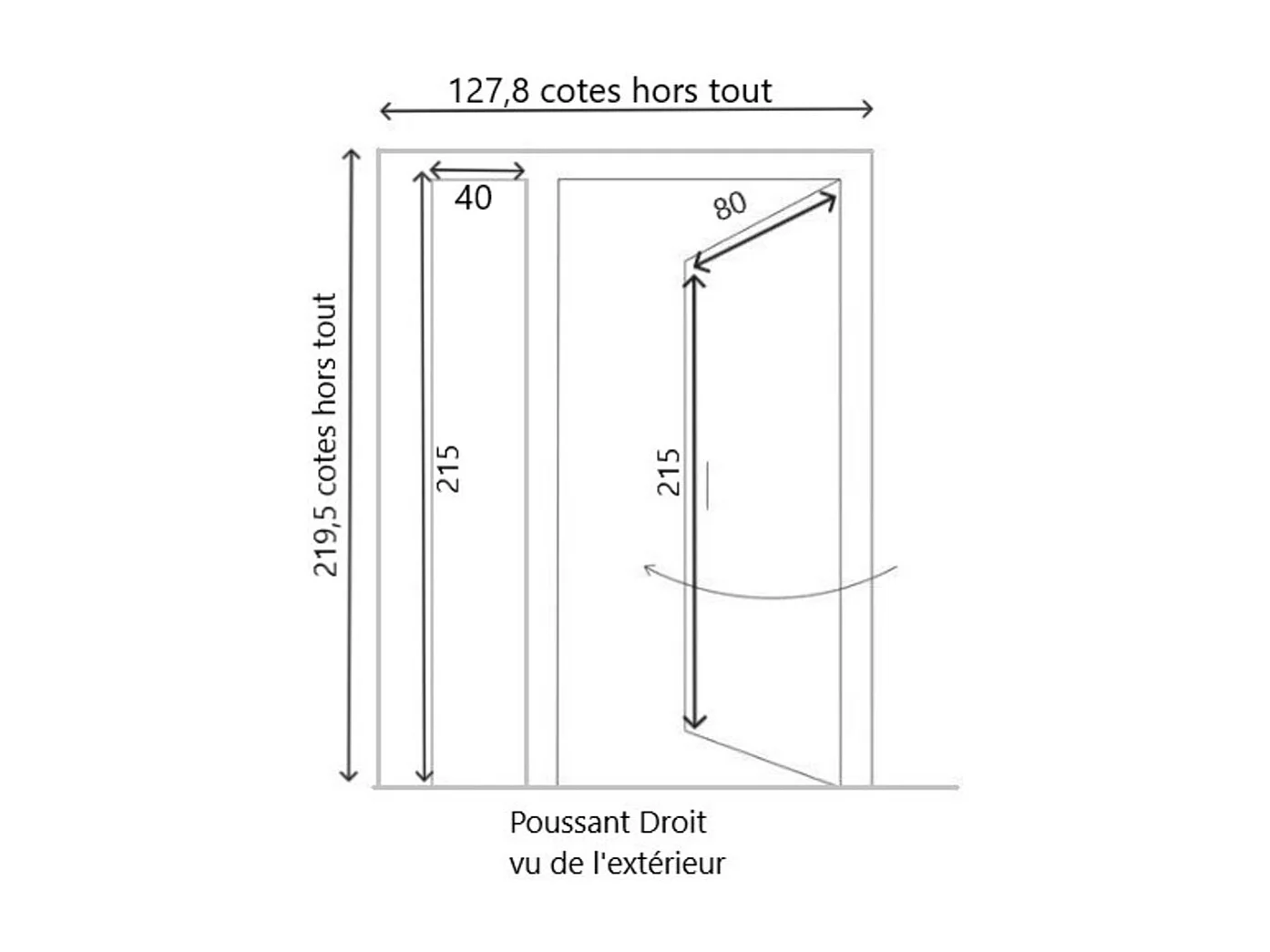 Porte D'entrée Bois Tiercée Vitrée Vauban H.215 X L.120 P.droit, Poignée, Barillet Côte Tableau Gd Menuiseries