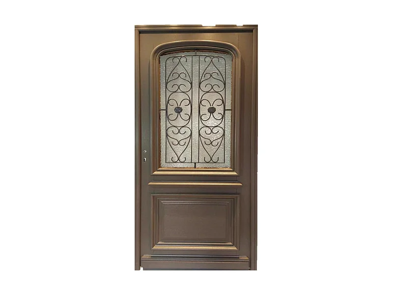 Porte d'entree Bois vitree, Adrien Gris RAL 7039, H,215xl,90  p, droit Cotes Tableau