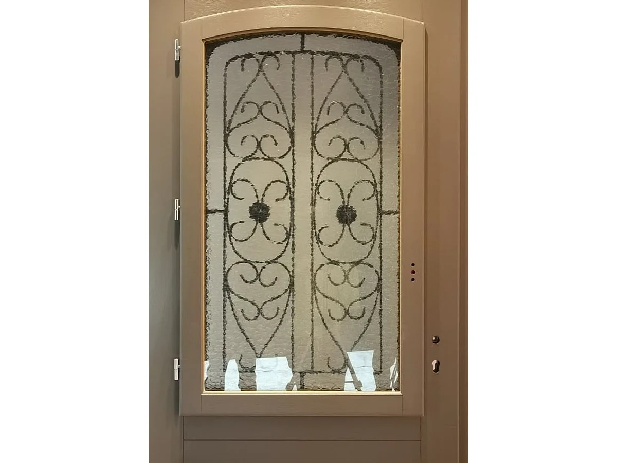 Porte d'entree Bois vitree, Adrien Gris RAL 7039, H,215xl,90  p, droit Cotes Tableau