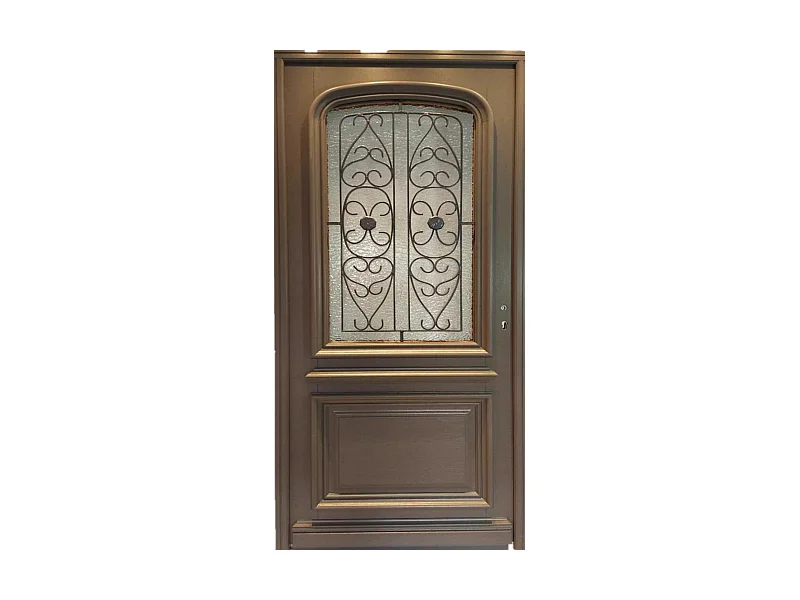 Porte d'entree Bois  vitree, Adrien Gris RAL 7039, H,215xl,90  p,gauche Cotes Tableau