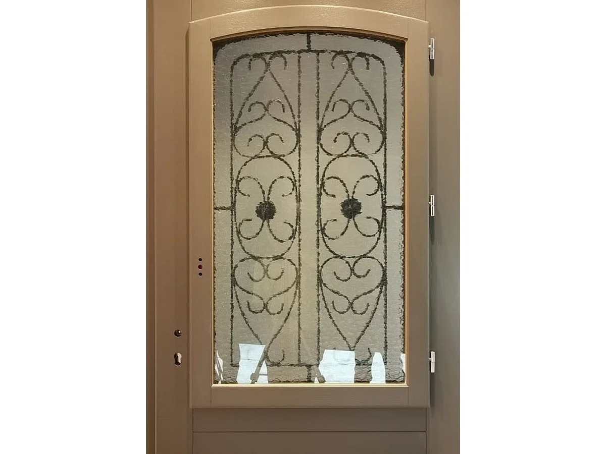 Porte d'entree Bois  vitree, Adrien Gris RAL 7039, H,215xl,90  p,gauche Cotes Tableau