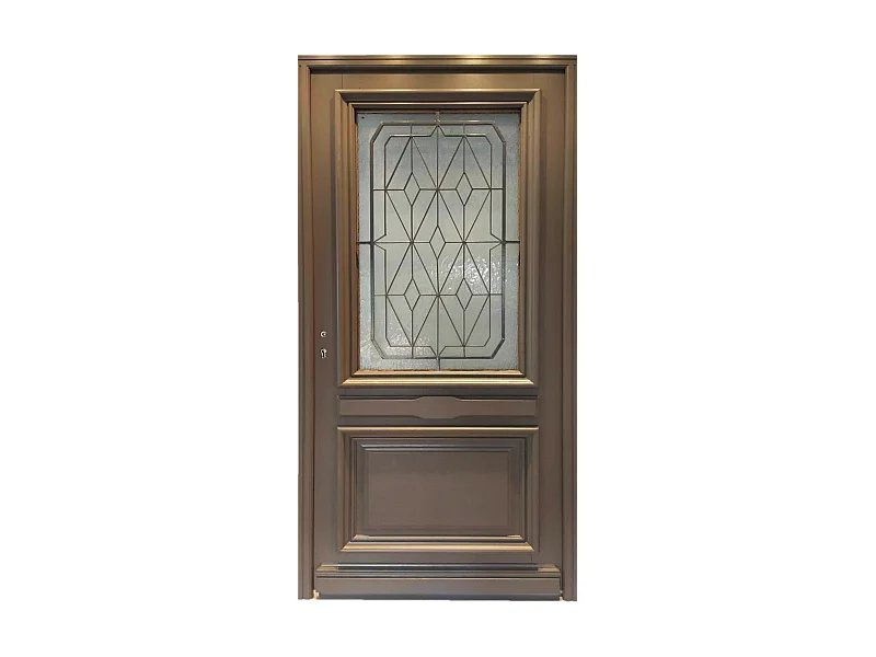 Porte d'entree Bois vitree, Camille Gris RAL 7039, H,215xl,90  p, droit Cotes Tableau