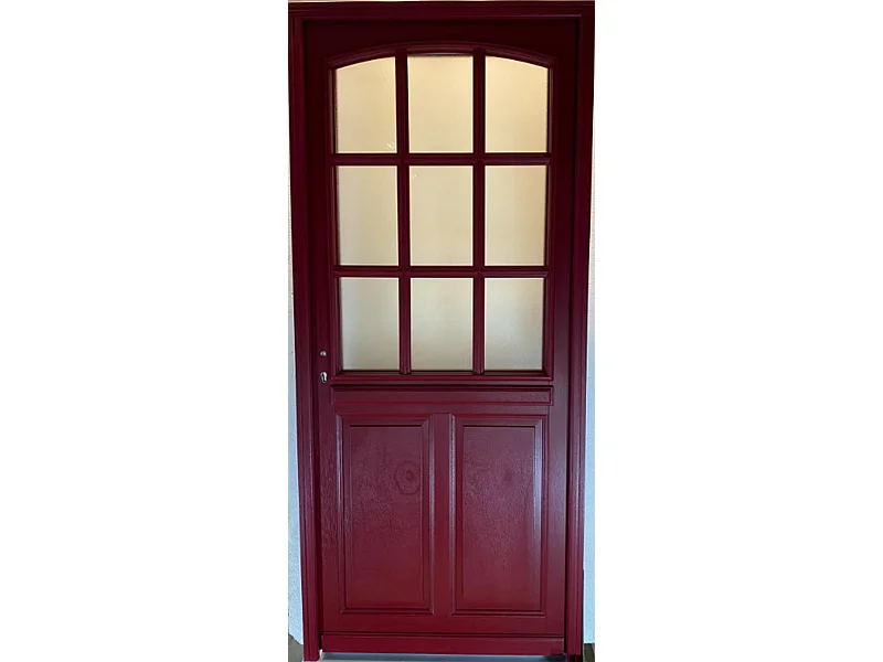 Porta d'ingresso in legno vitreo, Alize RAL 3004, H,215xl,90 p, destra Dimensioni Tabella senza maniglia