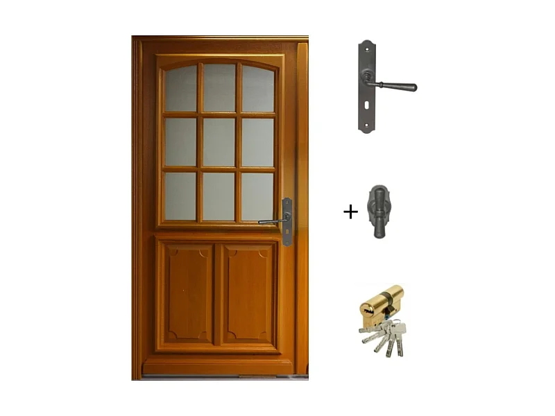 Porta d'ingresso in legno smaltato, Navy, H.200xl.90 p.sinistra + Maniglia E Botte (rif 010403RFP) Tabella Dimensioni senza maniglia