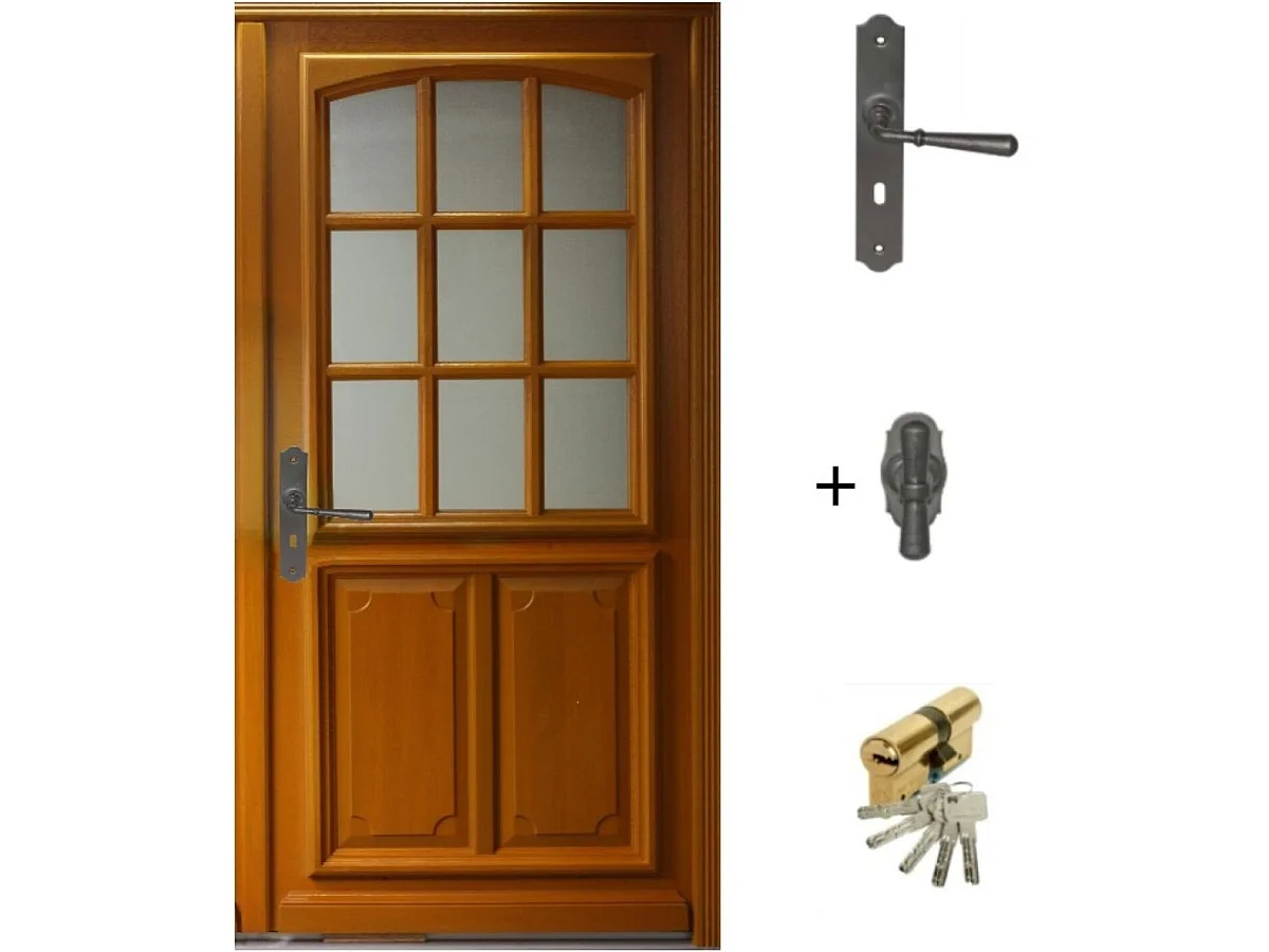 Porta d'ingresso in legno smaltato, Navy, H.200xl.90 p. destra + Maniglia E Canna (rif. 010403RFP) Tabella Dimensioni senza maniglia