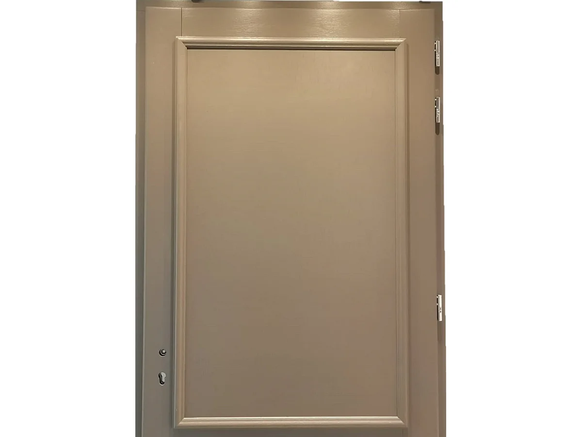Porte d'entree Bois  pleine, Cassy Gris RAL 7039, H,215xl,90  p,gauche Cotes Tableau