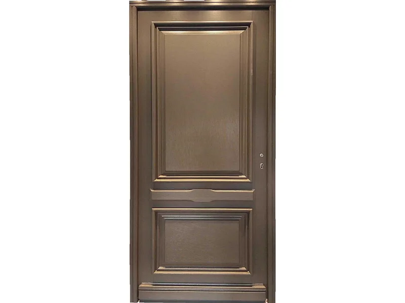 Porte d'entree Bois  pleine, Cassy Gris RAL 7039, H,215xl,90  p,gauche Cotes Tableau