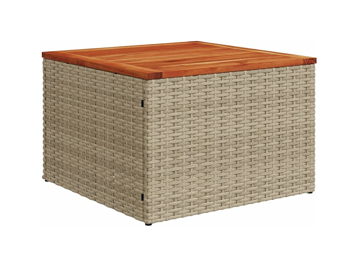 Salon de jardin avec coussins 9 pcs beige résine tressée