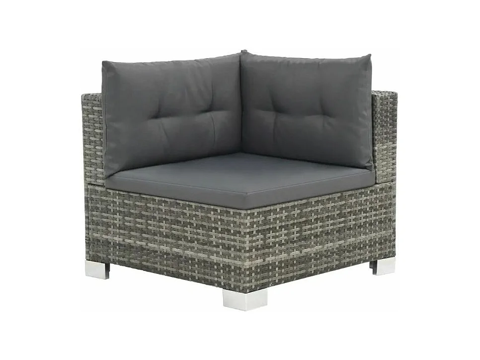 Salon de jardin 10 pièces résine tressée gris Magl