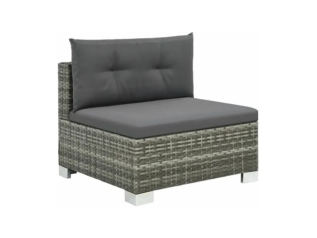 Salon de jardin 10 pièces résine tressée gris Magl