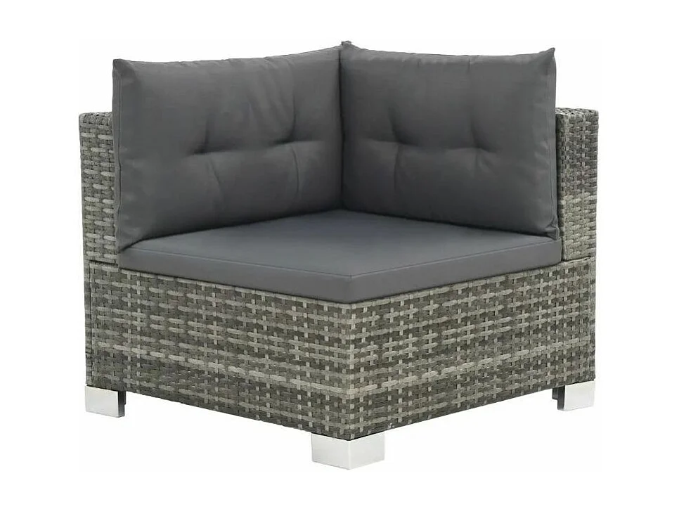 Salon de jardin 10 pièces résine tressée gris Magl