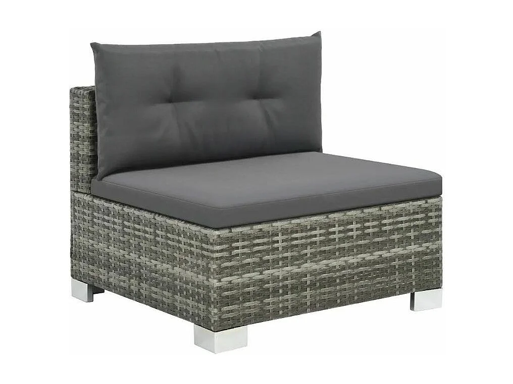 Salon de jardin 10 pièces résine tressée gris Magl