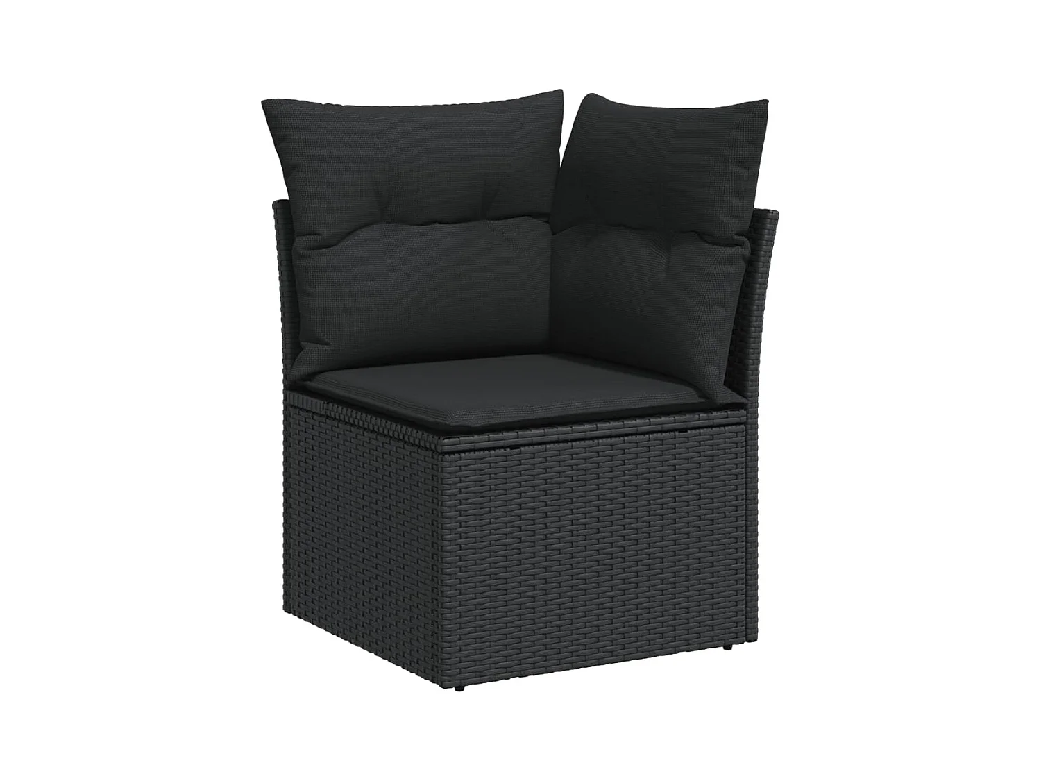 Salon de jardin 10 pcs avec coussins noir résine tressée