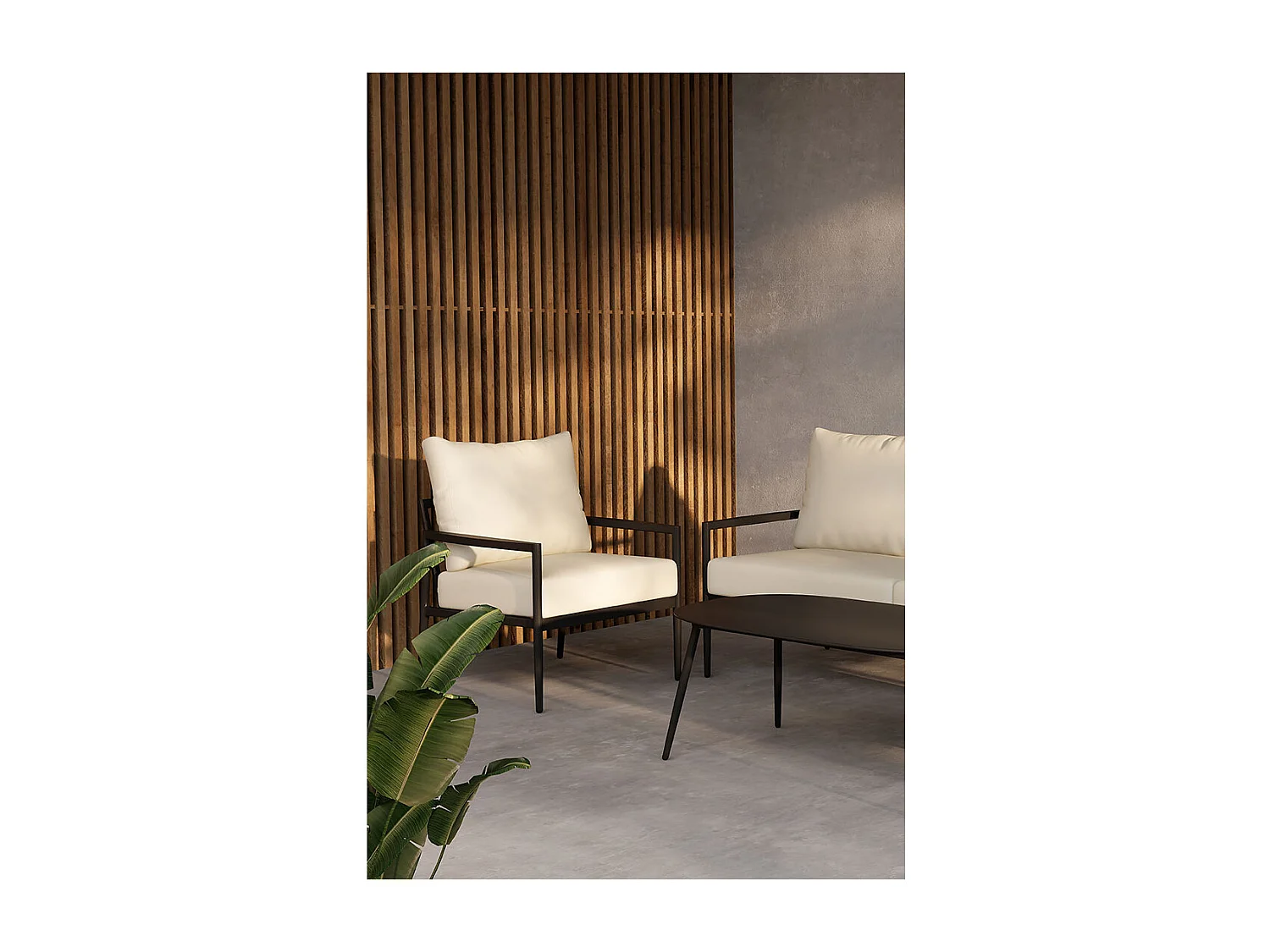 Taromina Loungeset 1 Sofa, 2 Stühle, 1 Couchtisch schwarz.