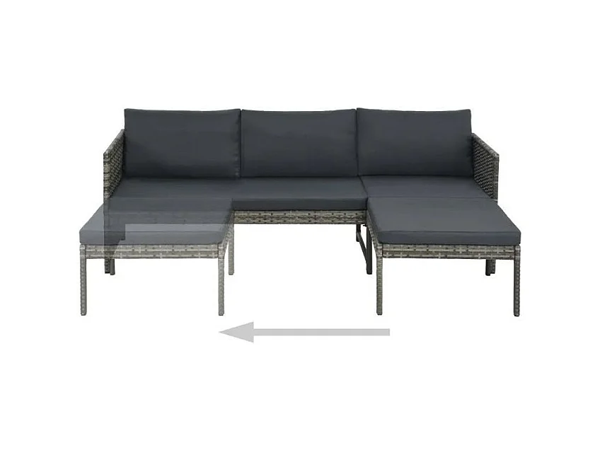 Salon de jardin 1 canapé résine tressée gris Magl