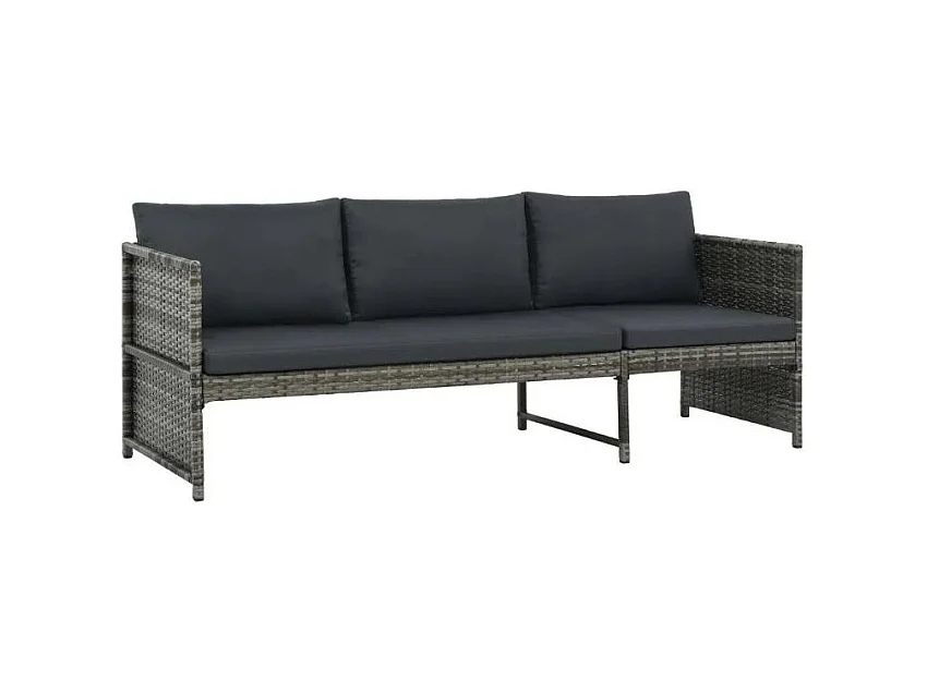 Salon de jardin 1 canapé résine tressée gris Magl