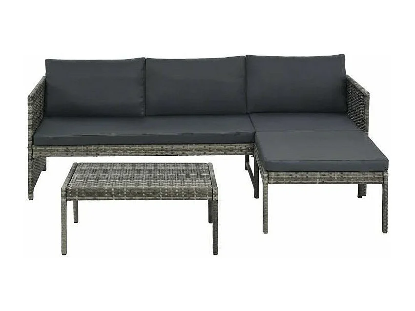 Salon de jardin 1 canapé résine tressée gris Magl