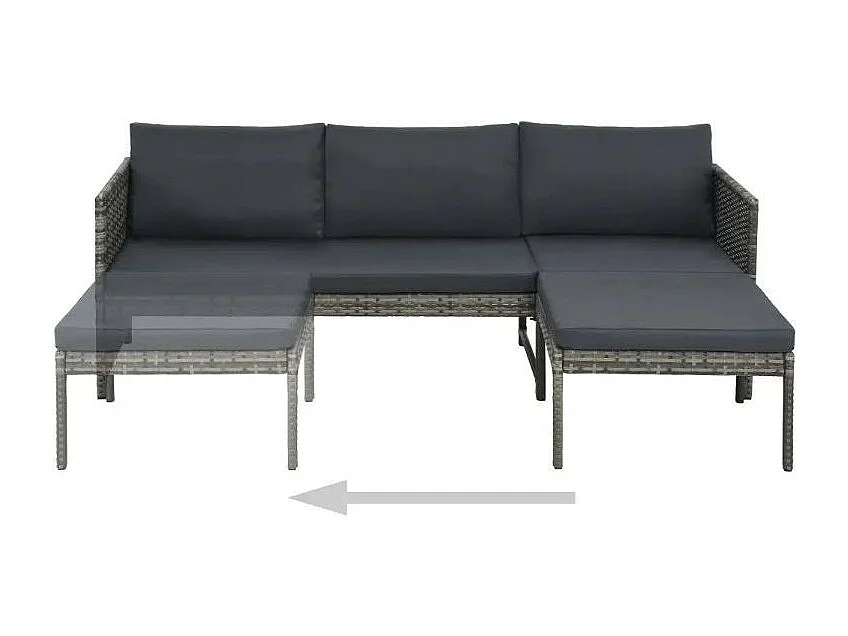 Salon de jardin 1 canapé résine tressée gris Magl