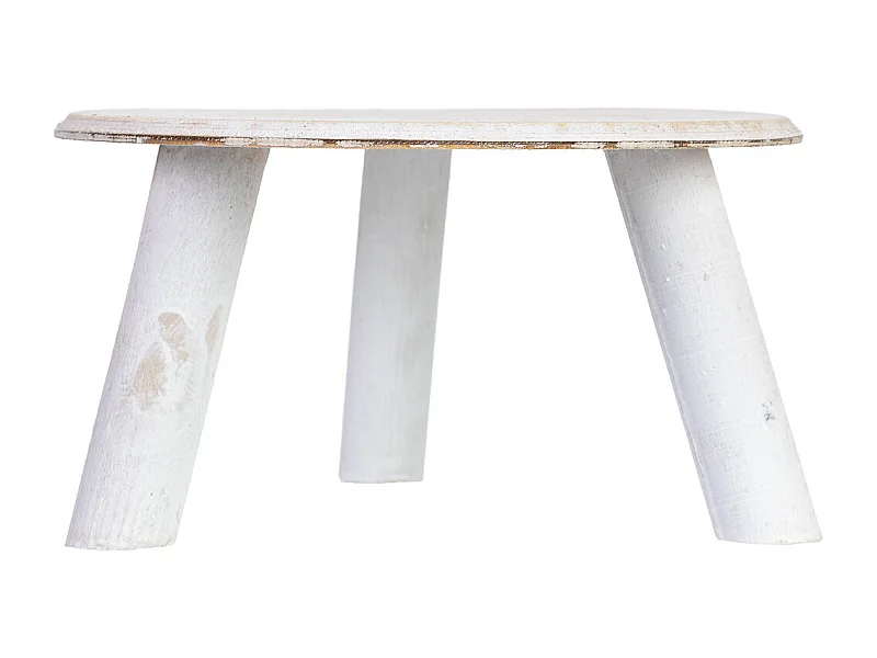 Support pour pot de fleurs en bois blanc 21x21x11h cm