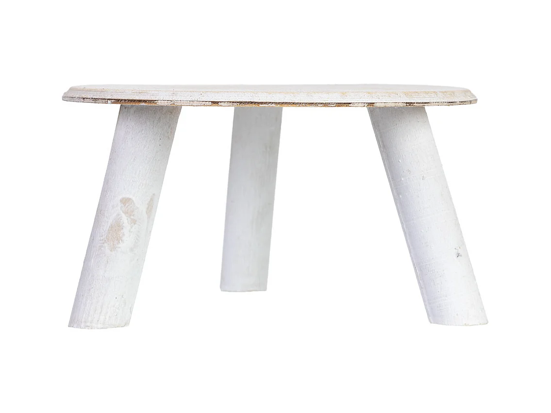 Support pour pot de fleurs en bois blanc 21x21x11h cm