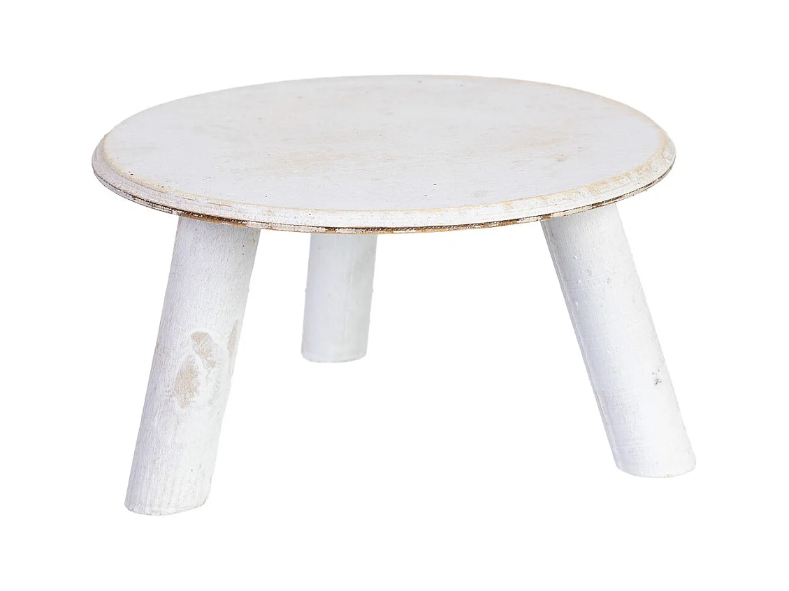 Support pour pot de fleurs en bois blanc 21x21x11h cm