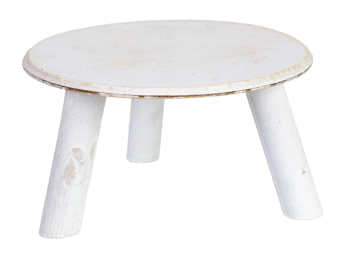 Suporte para vasos em madeira branca 21x21x11h cm