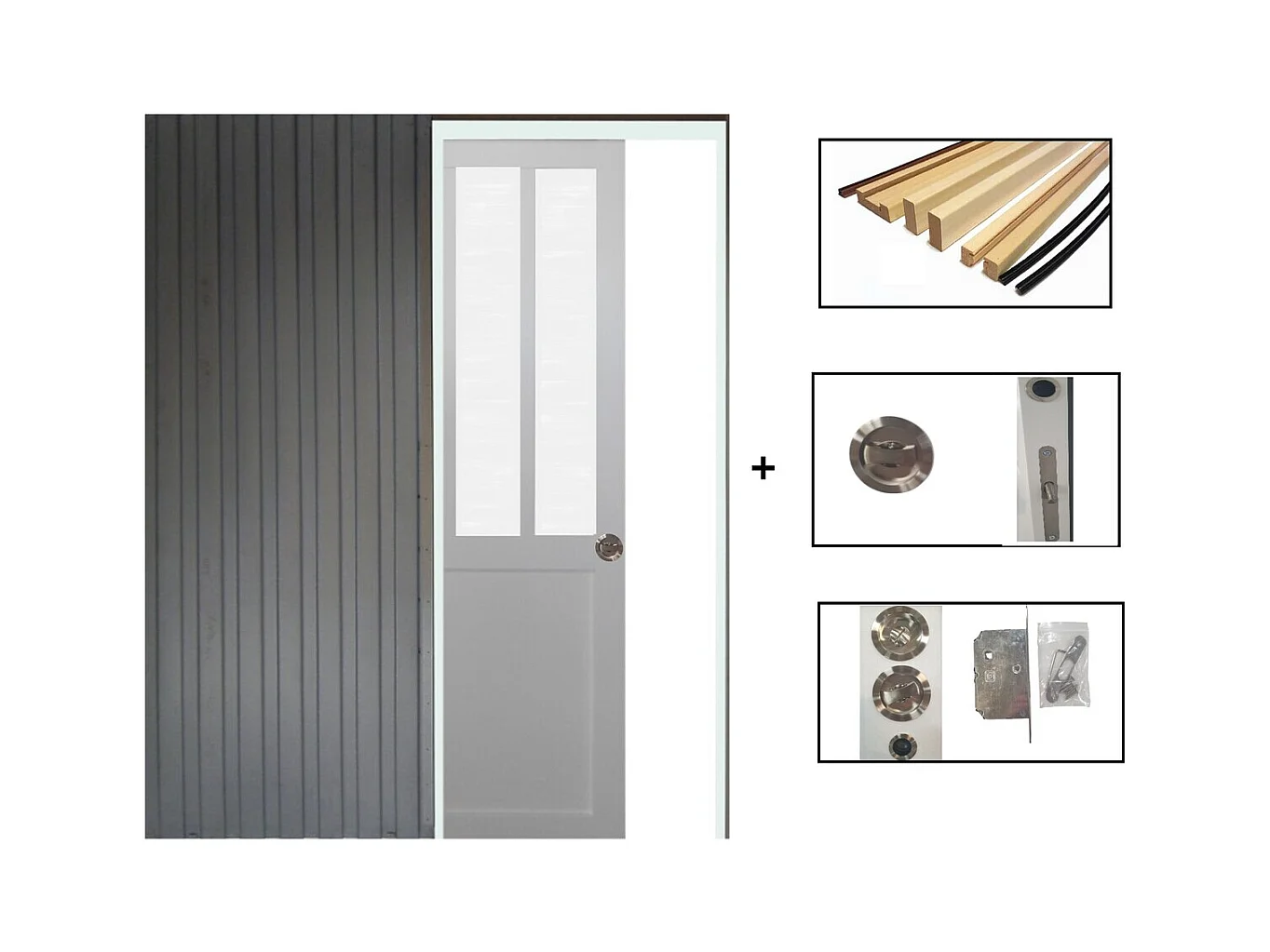 Porte Coulissant Atelier Blanc Vitre Depoli H204 X L83 + Systeme De Galandage Et Kit De Finition Inclus Gd Menuiseries