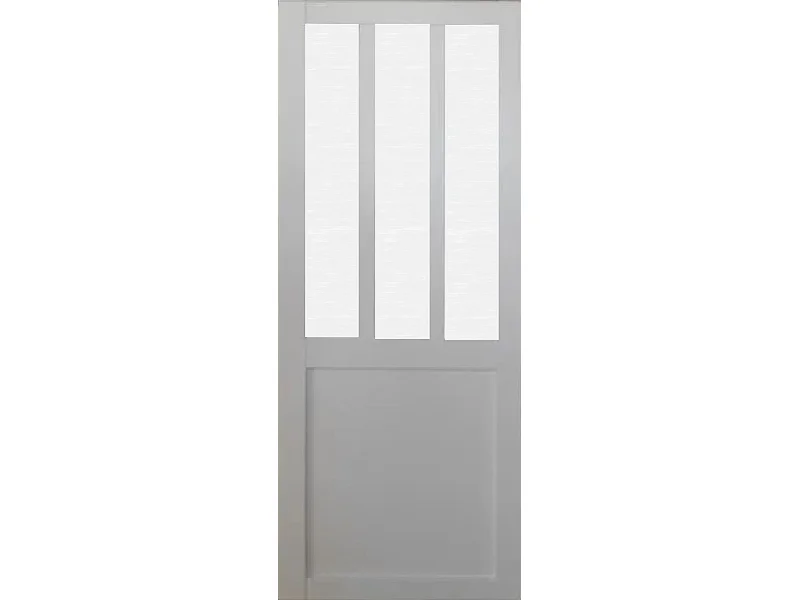 Porte Coulissante Atelier Blanc Vitre Depoli H204 X L73 Gd Menuiseries