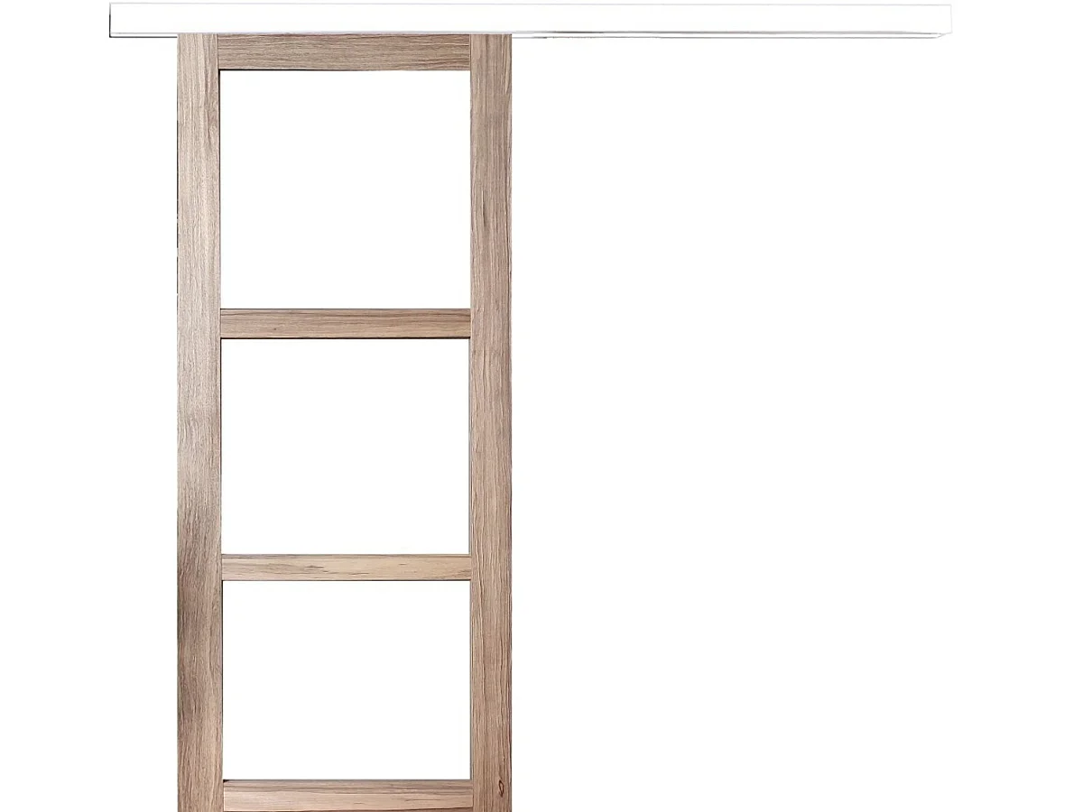 Puerta corredera Frake acristalamiento transparente H204 x L73 + listón blanco sin manilla