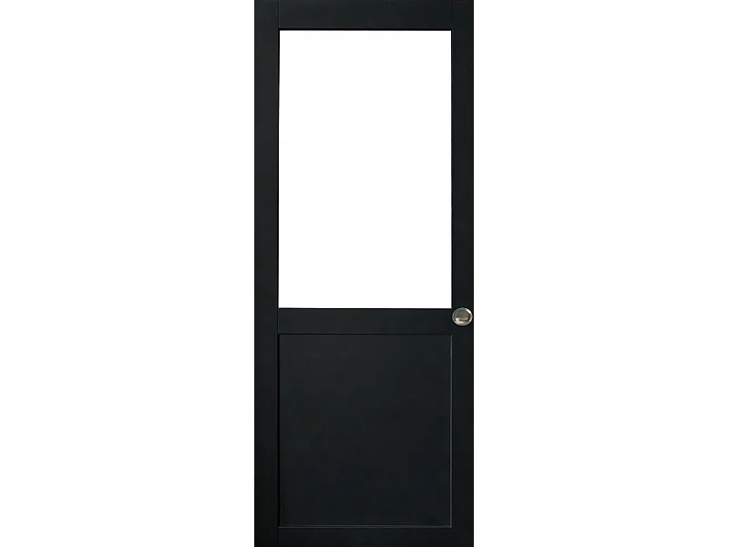 Porte Coulissante Atelier Noir H204 X L63 Sans Meneau Et Coquilles Gd Menuiseries