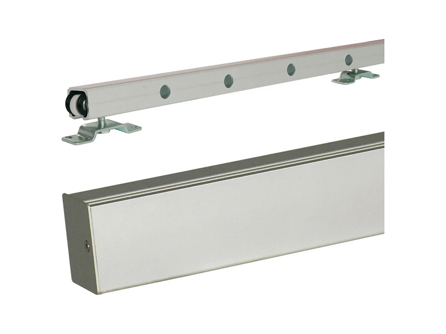 Ayous houten schuifdeur Transparante beglazing H204 x L73 + Aluminium rail en 2 schalen