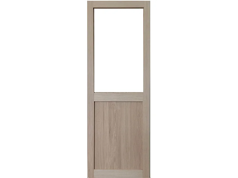 Porte Coulissante Atelier Placage Chene Vitree H204 X L73 Gd Menuiseries