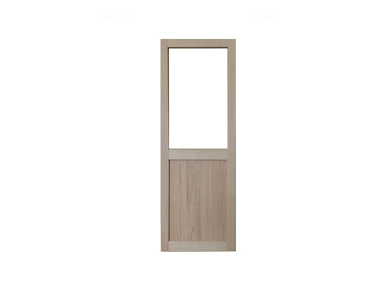 Porte Coulissante Atelier Placage Chene Vitree H204 X L73 Gd Menuiseries