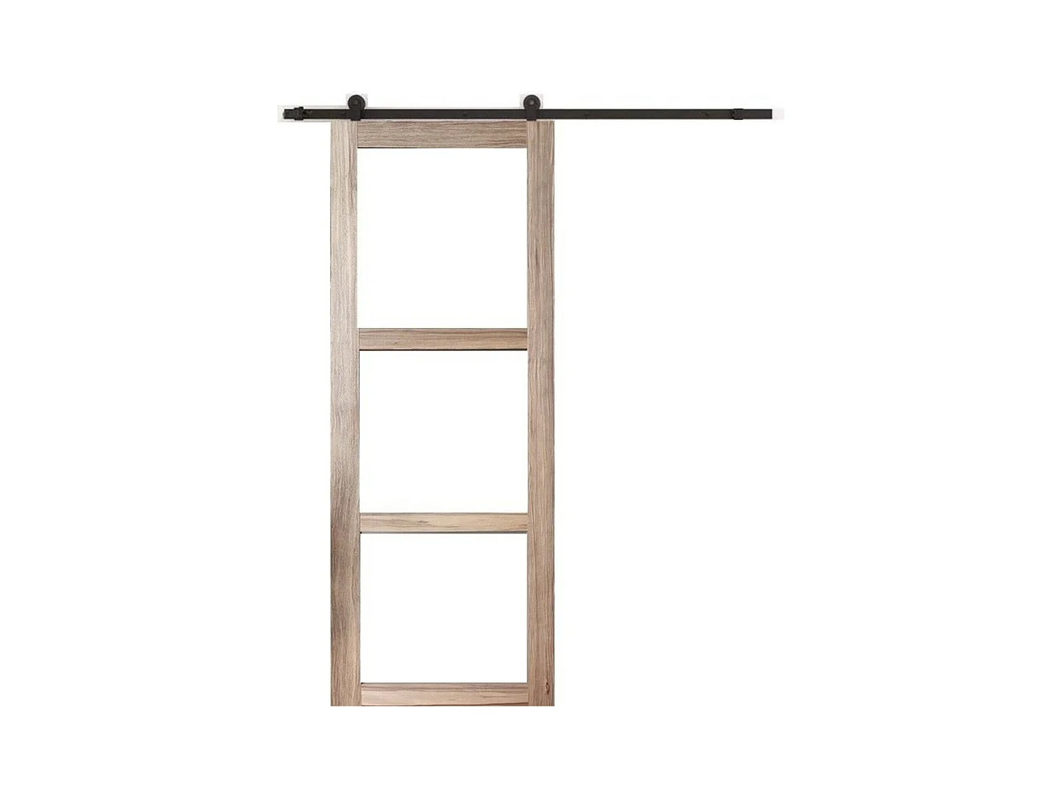 Frake Schuifdeur Transparante beglazing H204 x L73 + rollenbaan + 2 schelpen