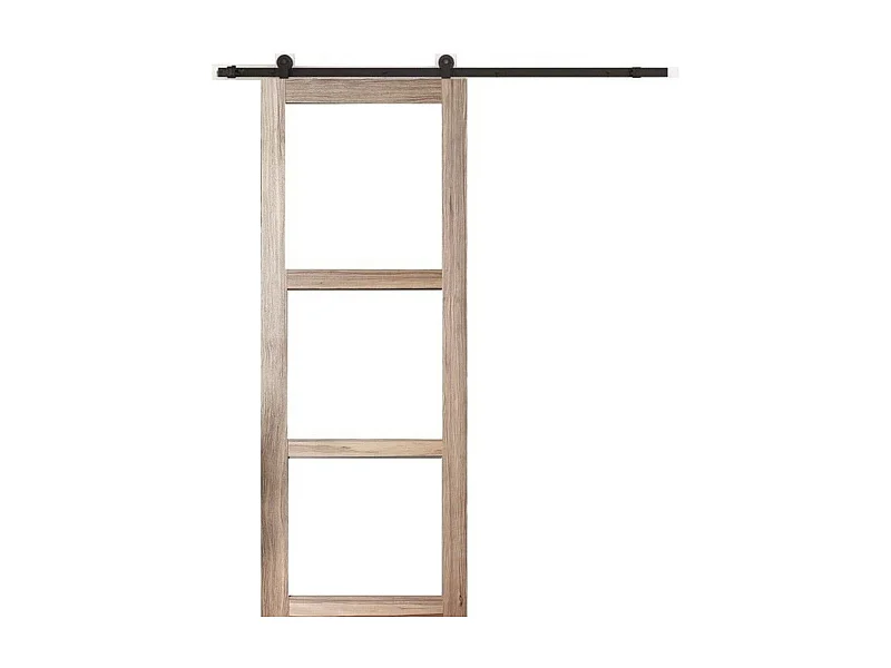 Porte Coulissante Frake Vitrage Transparent H204 X L73 + Rail A Roulette + Coquilles Gd Menuiseries