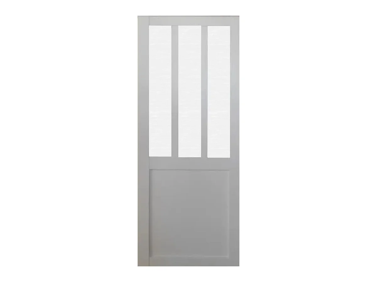 Porte Coulissante Atelier Blanc Vitre Depoli H204 X L83 Gd Menuiseries