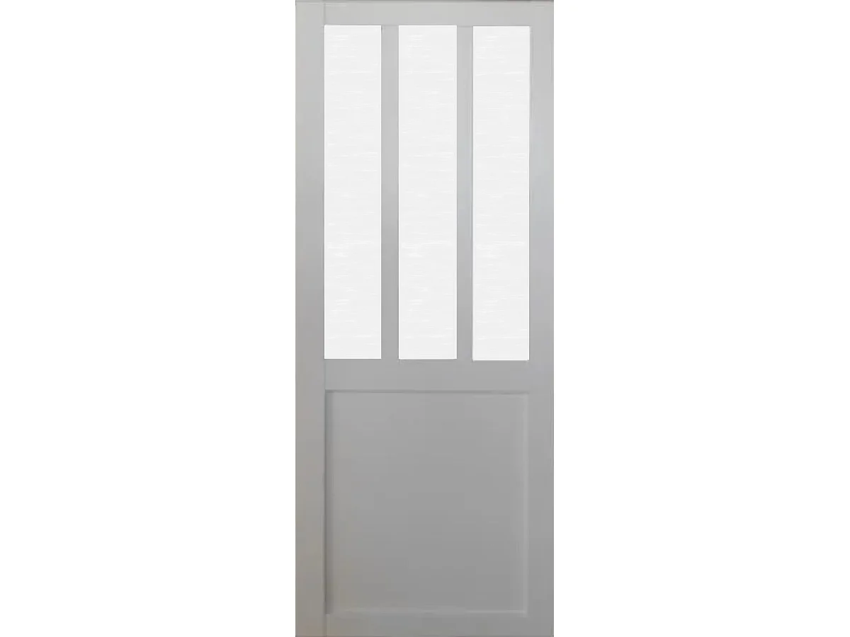 Porte Coulissante Atelier Blanc Vitre Depoli H204 X L83 Gd Menuiseries