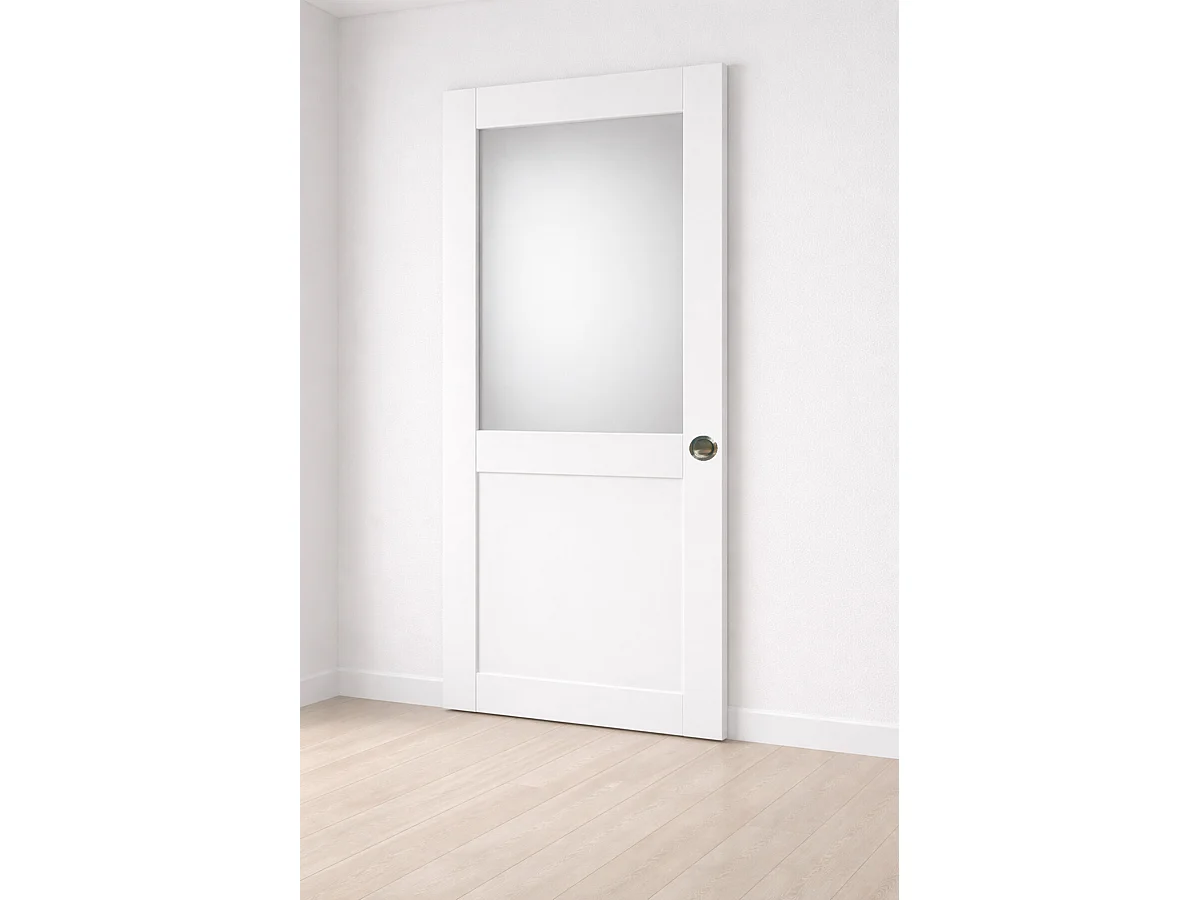 Porte Coulissante Athena Blanc H204 X L73 Cm, Coquilles Gd Menuiseries