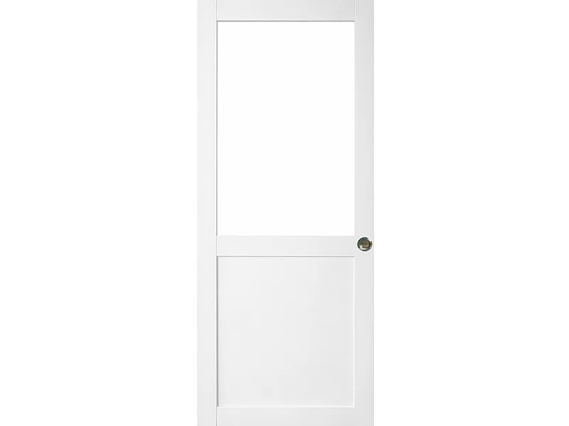 Porte Coulissante Atelier Blanc H204 X L93 Sans Meneau Et Coquilles Gd Menuiseries