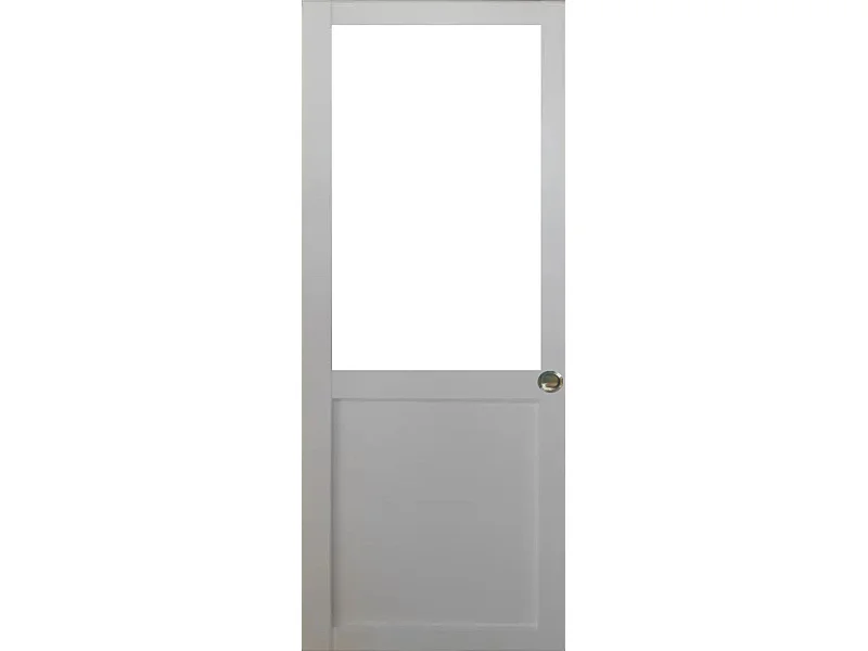 Porte Coulissante Atelier Blanc H204 X L83 Sans Meneau Et Coquilles Gd Menuiseries