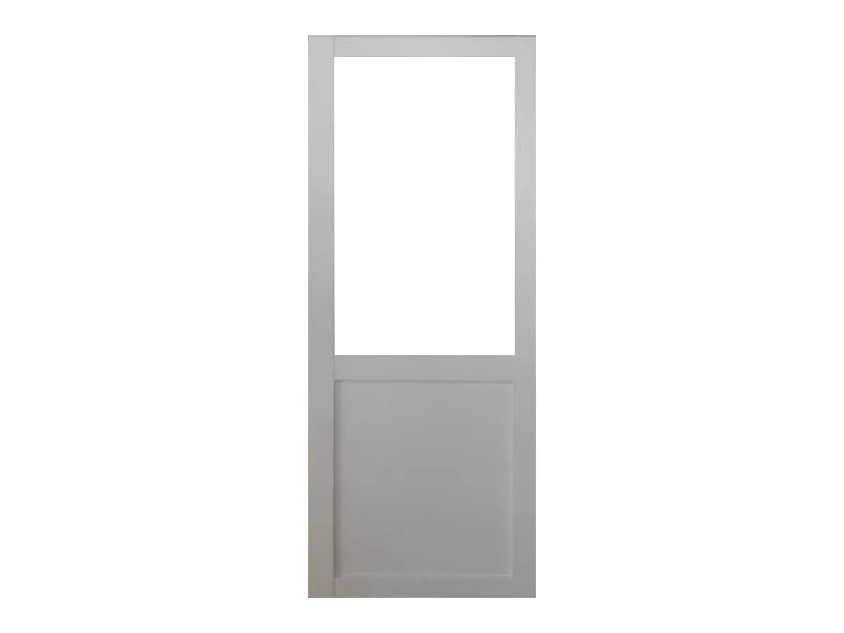 Porte Coulissante Atelier Blanc H204 X L93 Sans Meneau + Rail A Roulettes Noir Gd Menuiseries