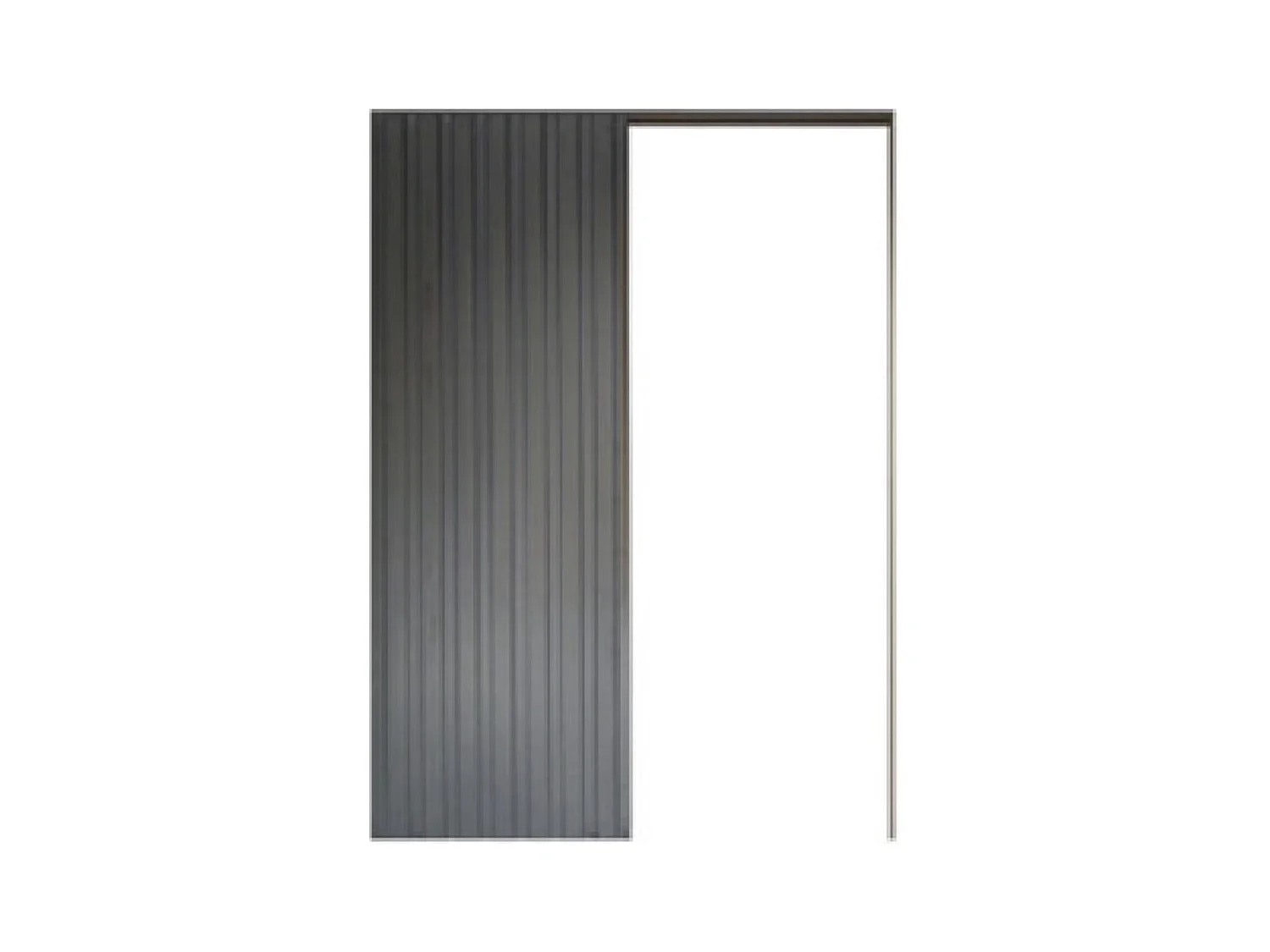 Porte Coulissant Athena Noir H204 X L83 + Systeme De Galandage Et Kit Finition Inclus Gd Menuiseries