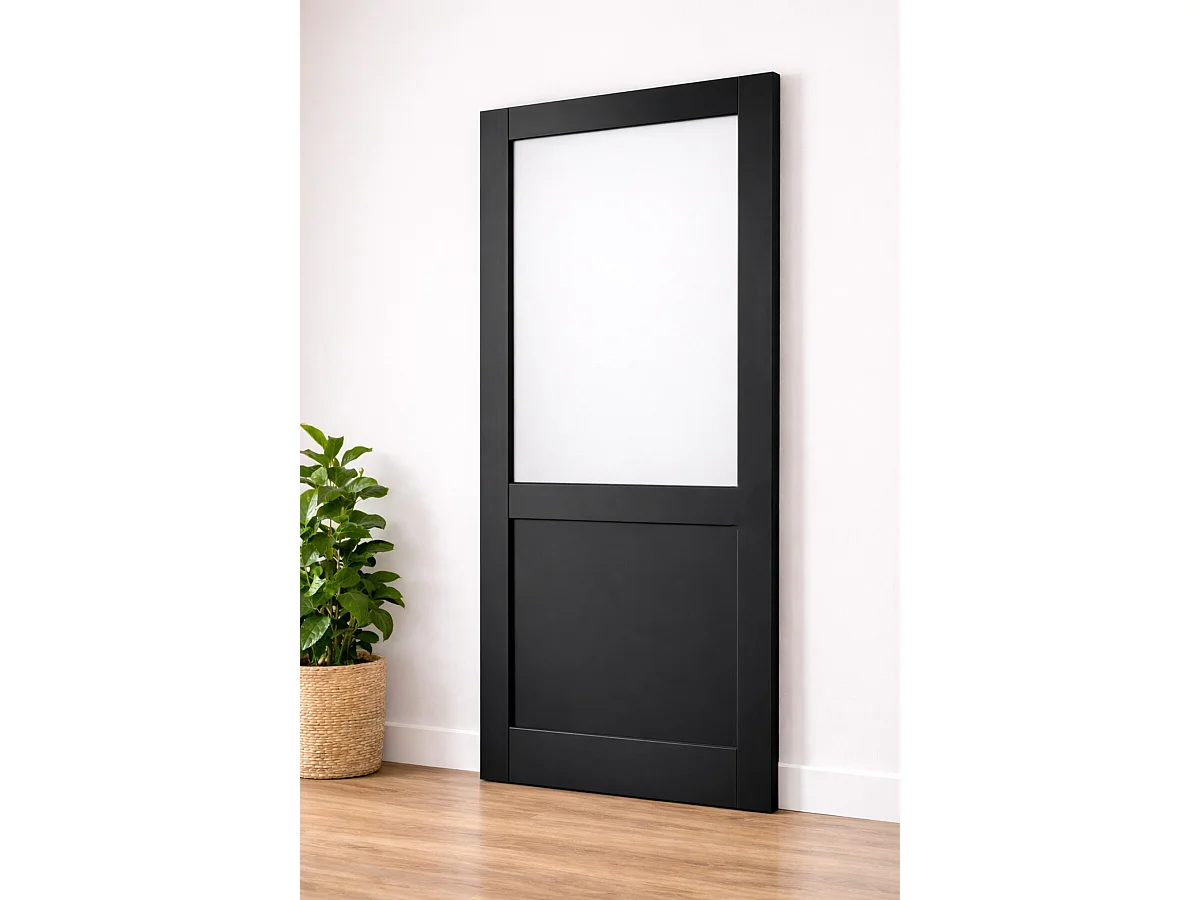 Porte Coulissante Atelier Noir H204 X L73 Cm Sans Meneau Gd Menuiseries