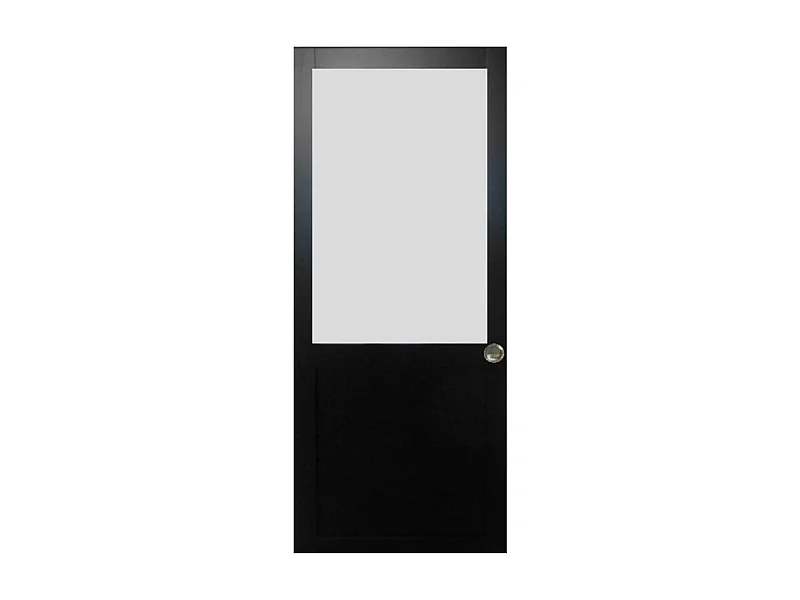 Puerta corredera Athena negra Al 204 x L 73 y 2 carcasas