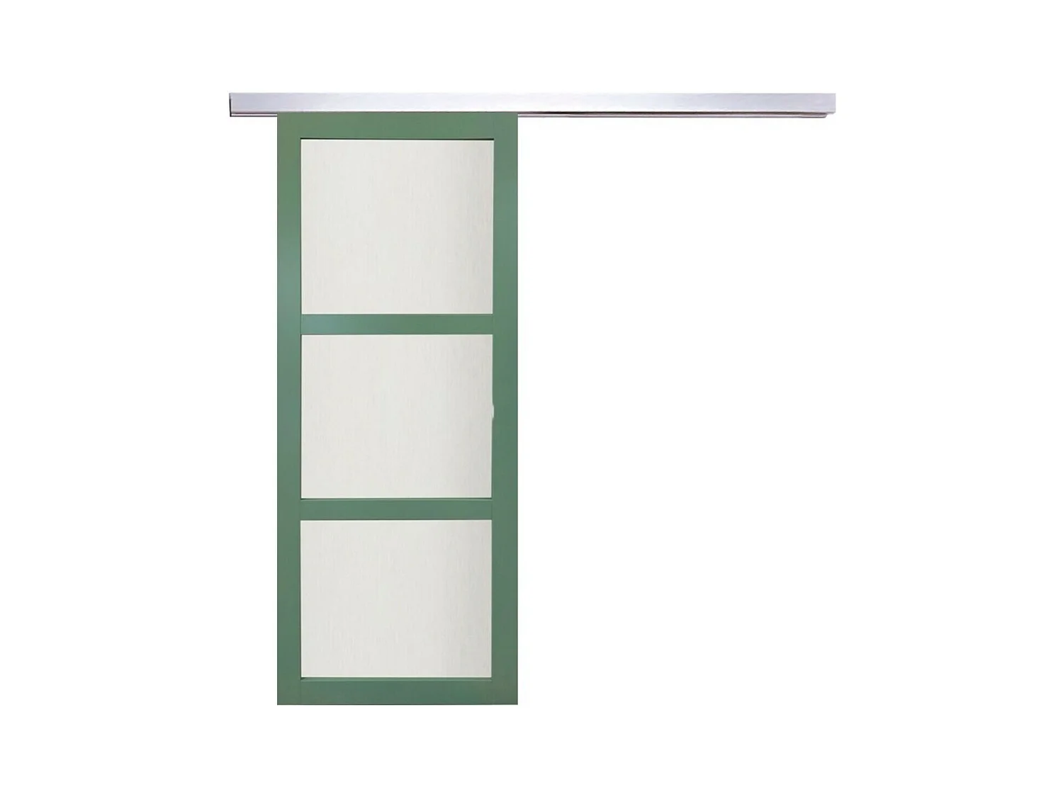 Porta Scorrevole in Vetro Verde H204 x L73 + binario in alluminio