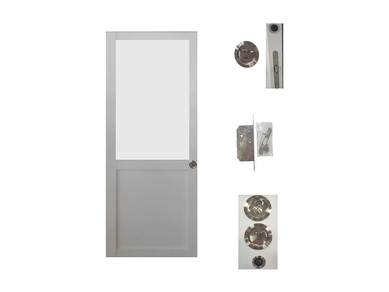Porta Scorrevole Athena Bianca H204 x L83 + Sistema Pocket e kit di finitura inclusi senza maniglia